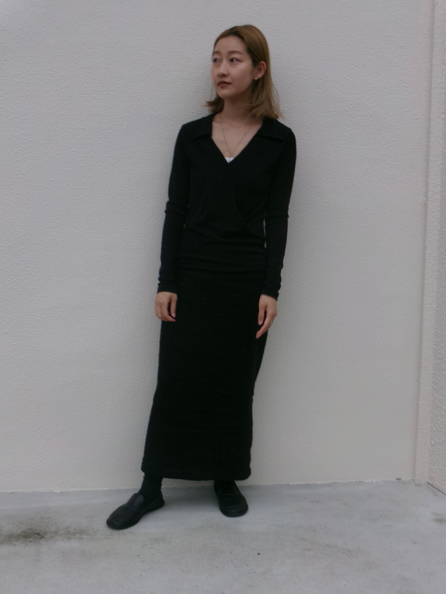 luna - 70s twist collar wrap top