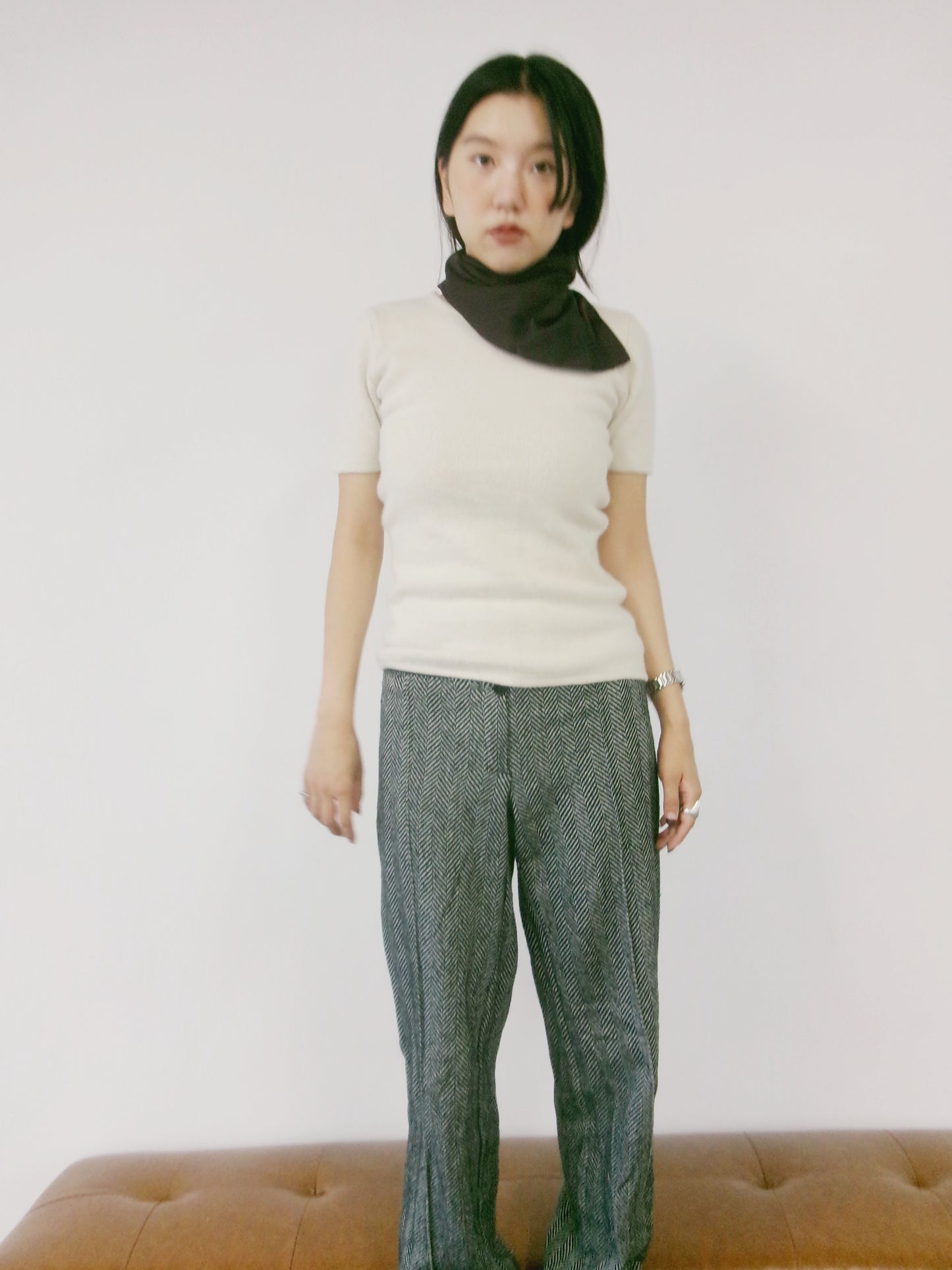 Madelyn - Italian made wool herringbone trousers