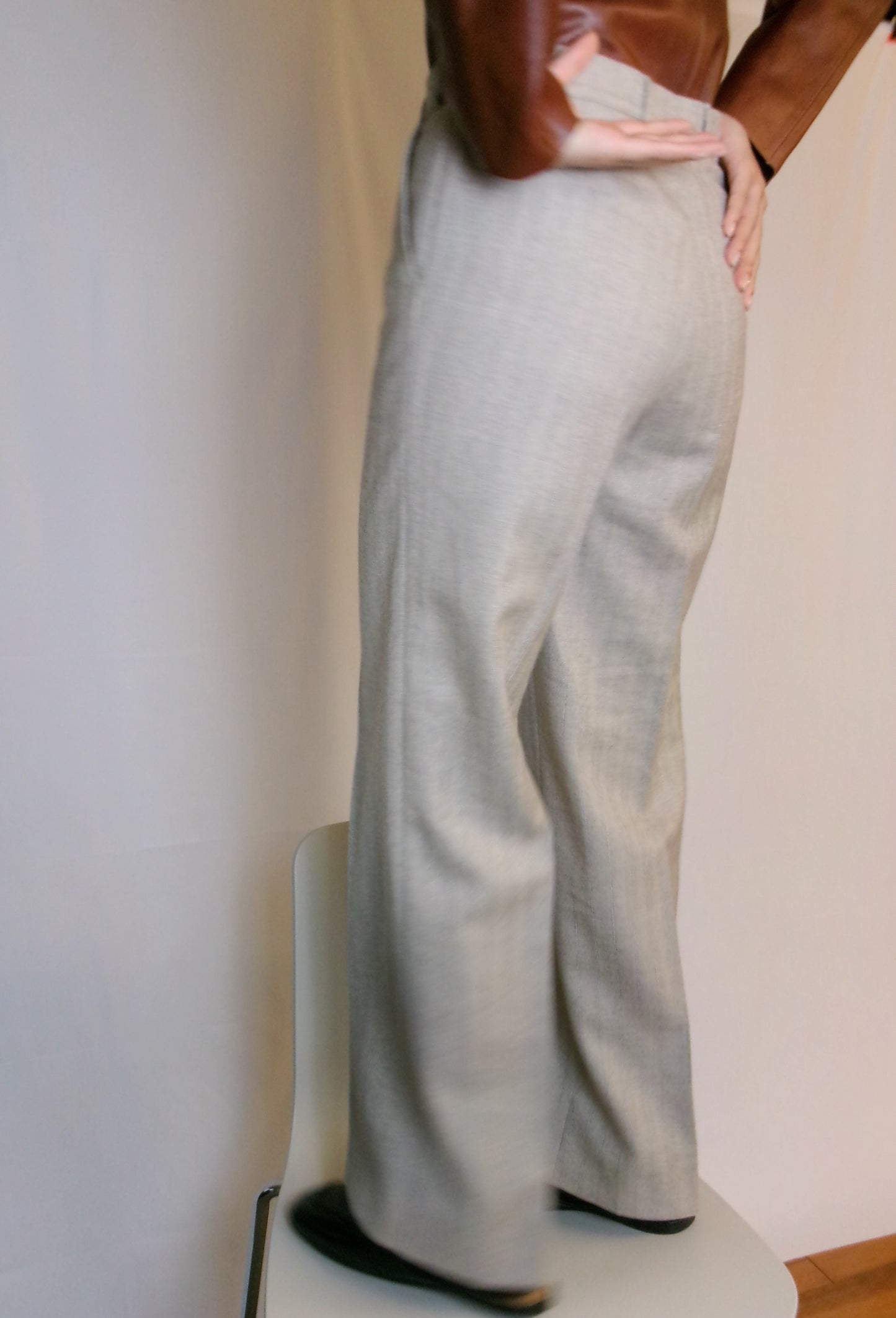 Lily - tailored herringbone straight pants