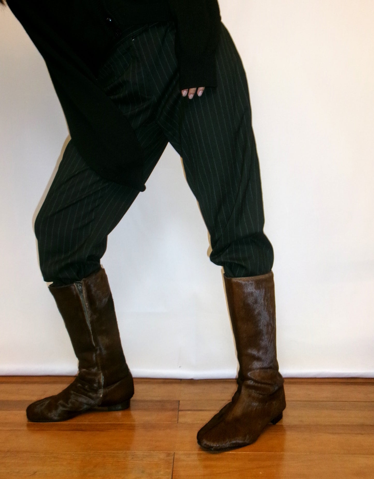 Margo - 60s high boots with  pony leather