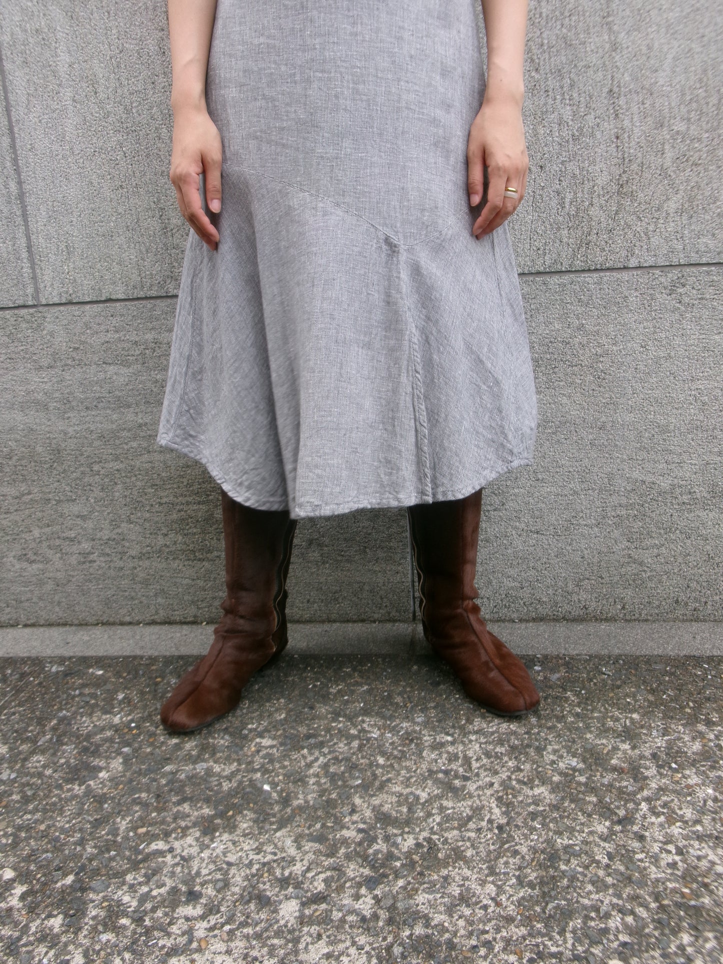 Margo - 60s high boots with  pony leather