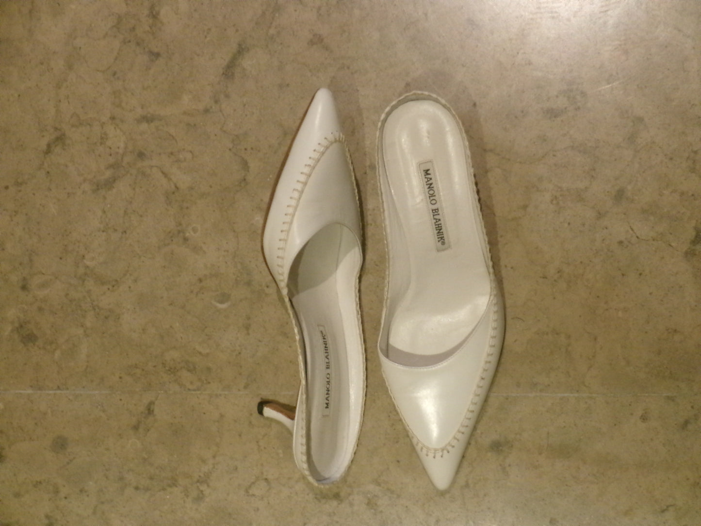 Elly - white kitten mule manolo blahnik