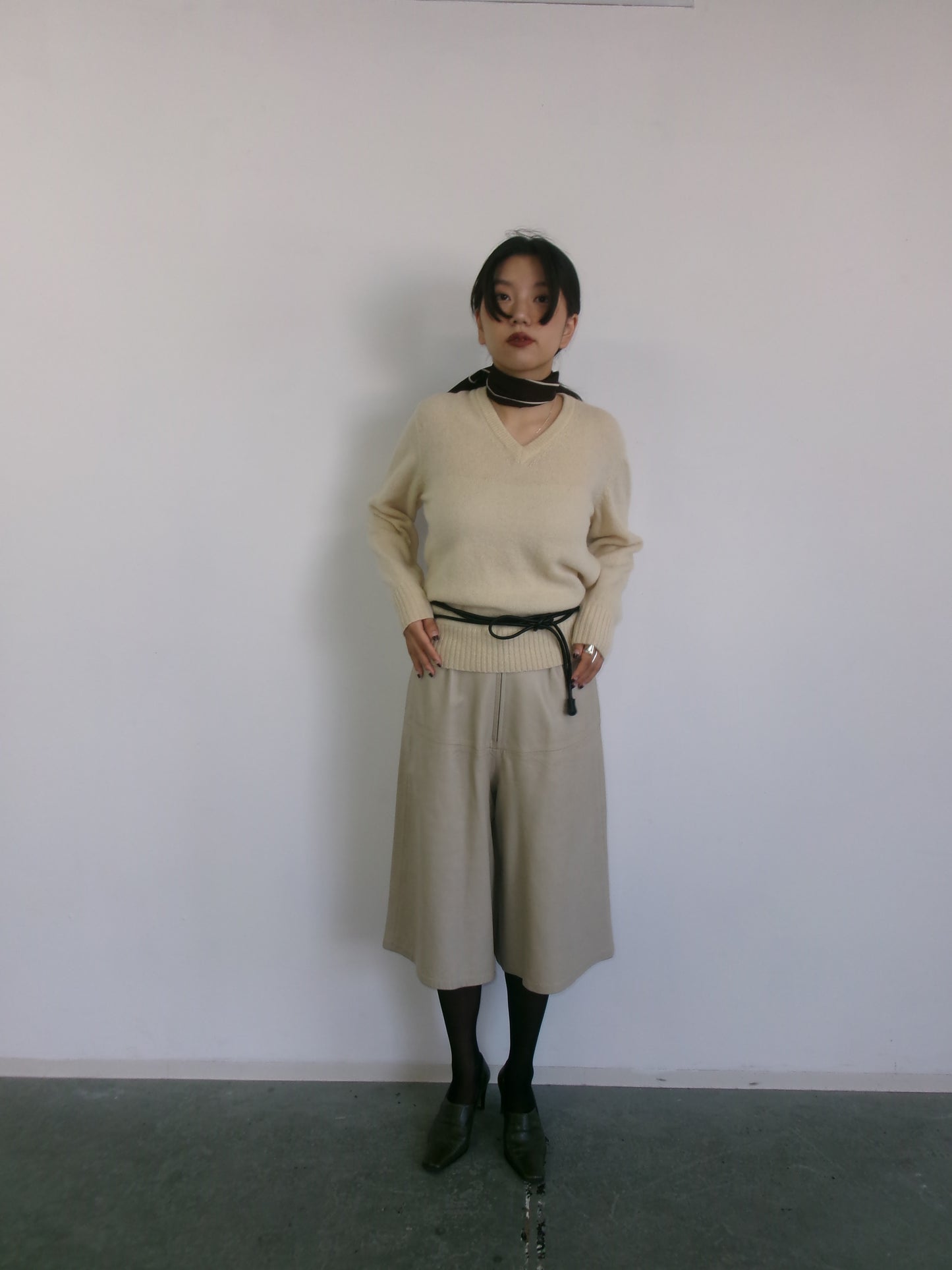 Anaïs - 60s leather bermuda shorts