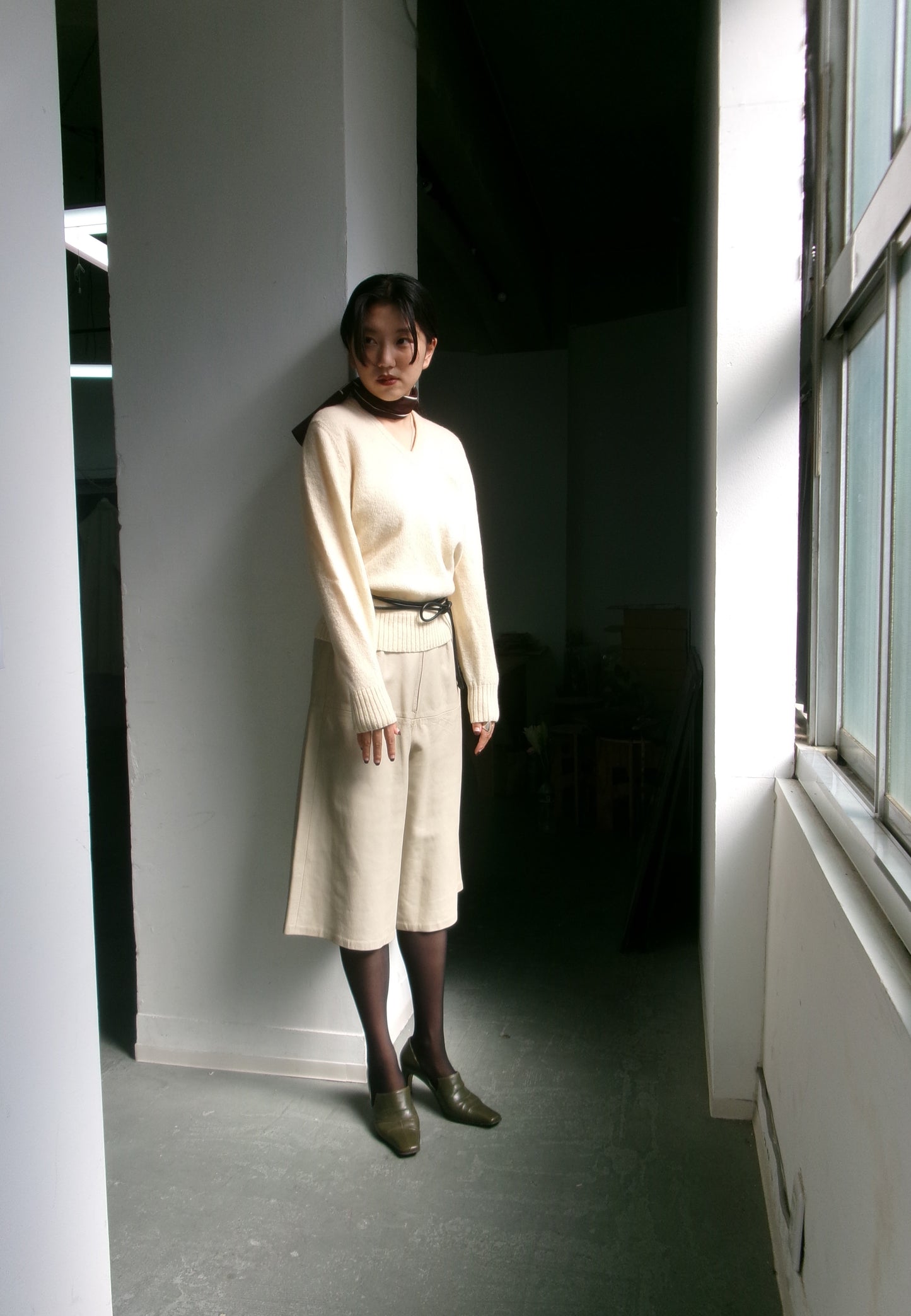 Anaïs - 60s leather bermuda shorts