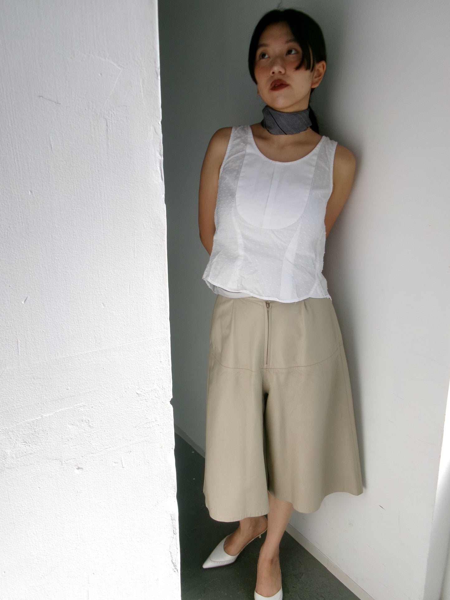 Anaïs - 60s leather bermuda shorts