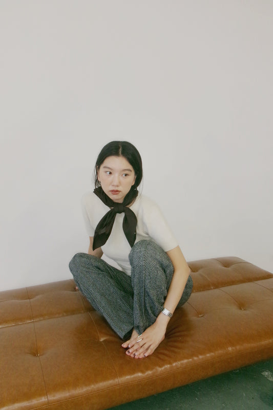 Madelyn - Italian made wool herringbone trousers