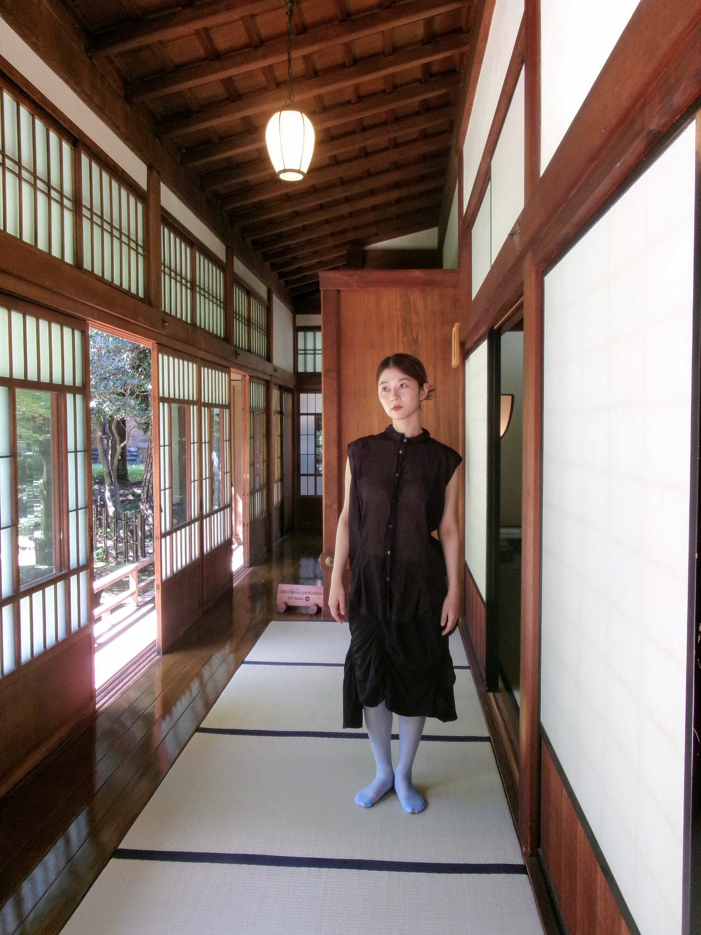 Clara - sheer crinkle sleeveless shirt