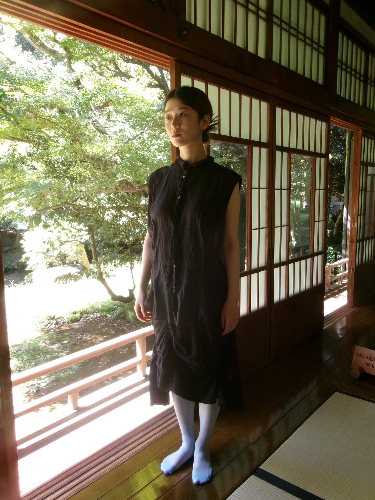 Clara - sheer crinkle sleeveless shirt