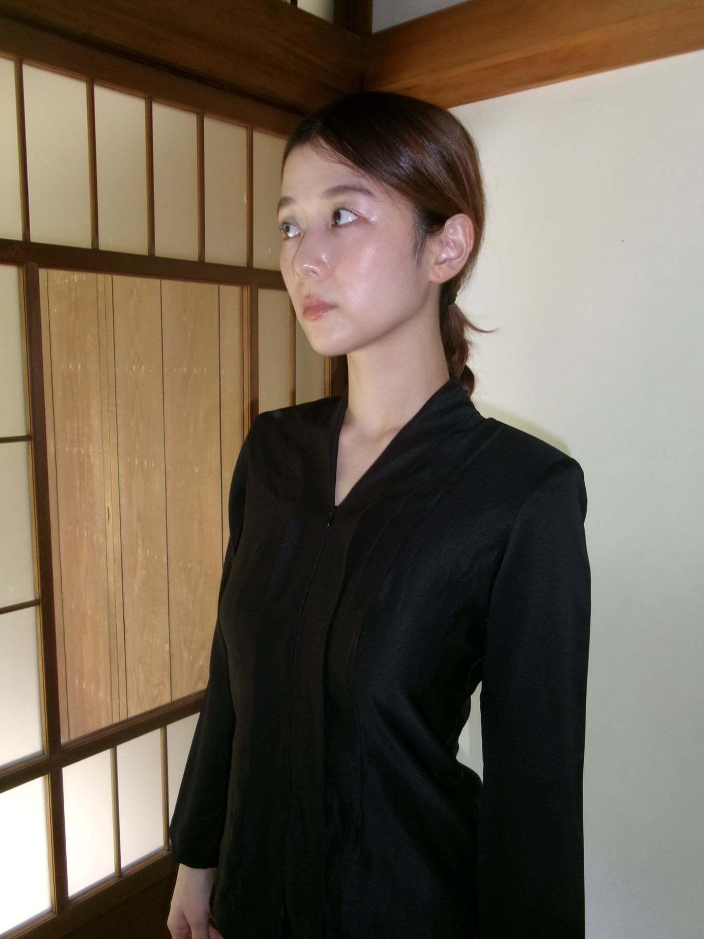 Clothilde -sculpted V-neck blouse