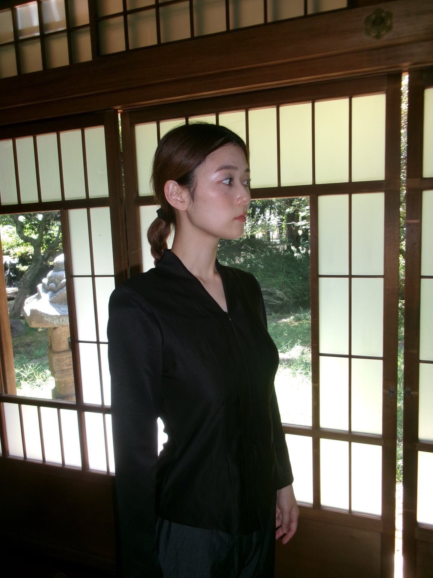 Clothilde -sculpted V-neck blouse