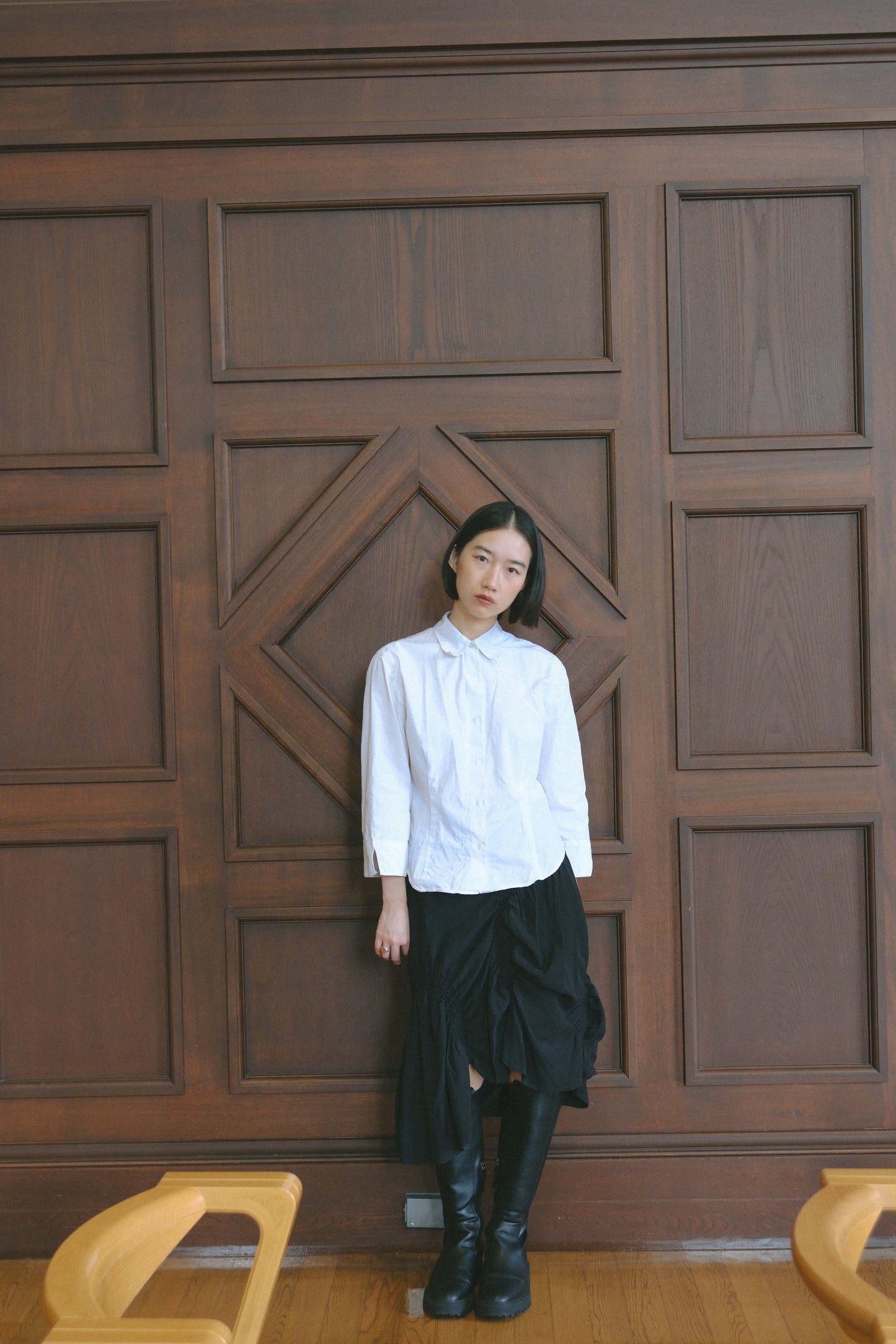 Haru - gathered detail mid skirt