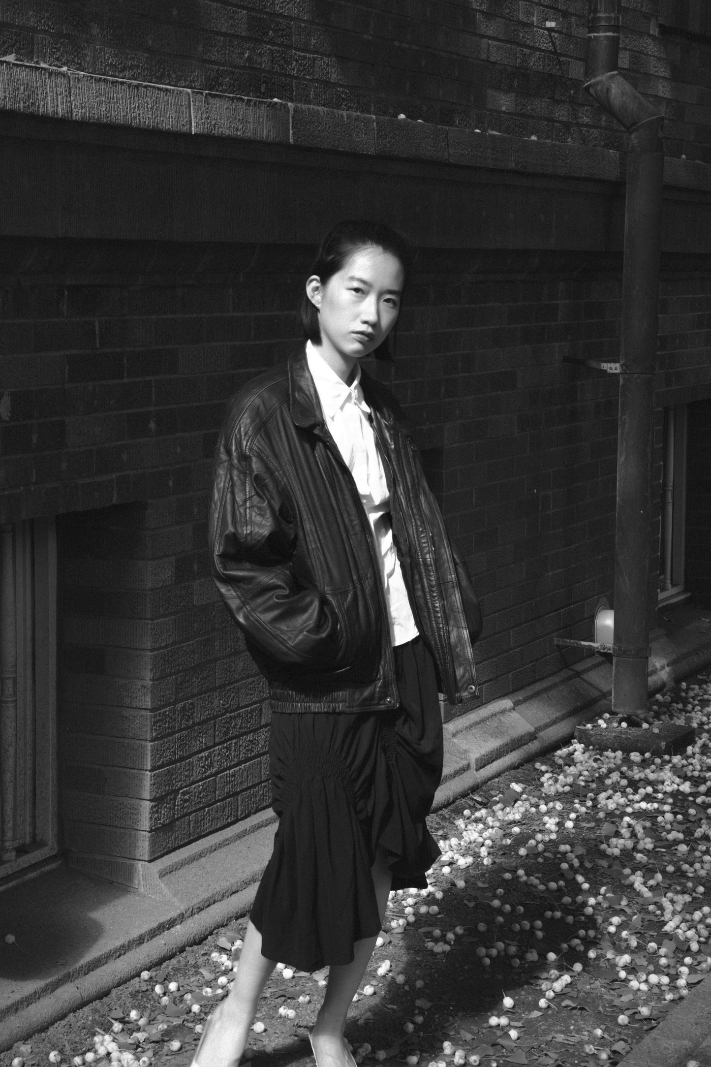 Natalie - leather bomber jacket