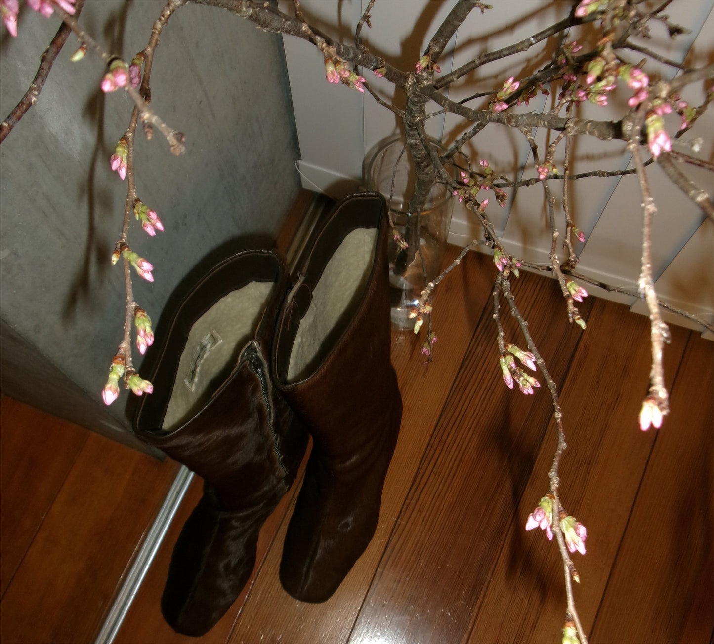 Margo - 60s high boots with  pony leather