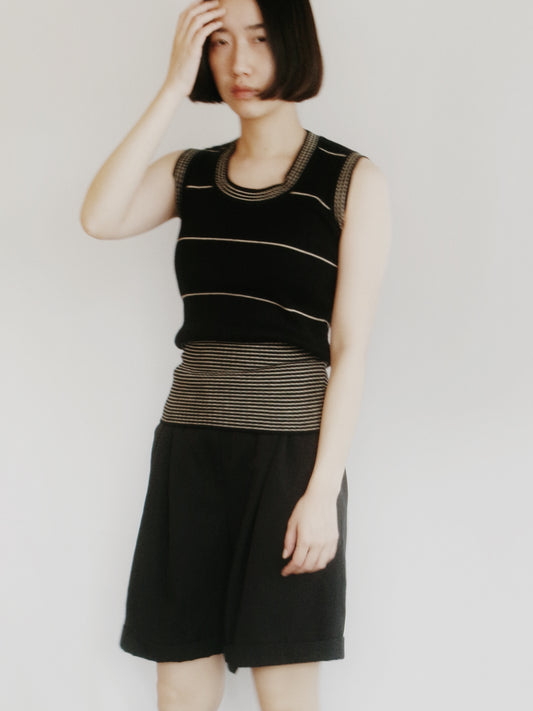 zina - short sleeve rib stripe top