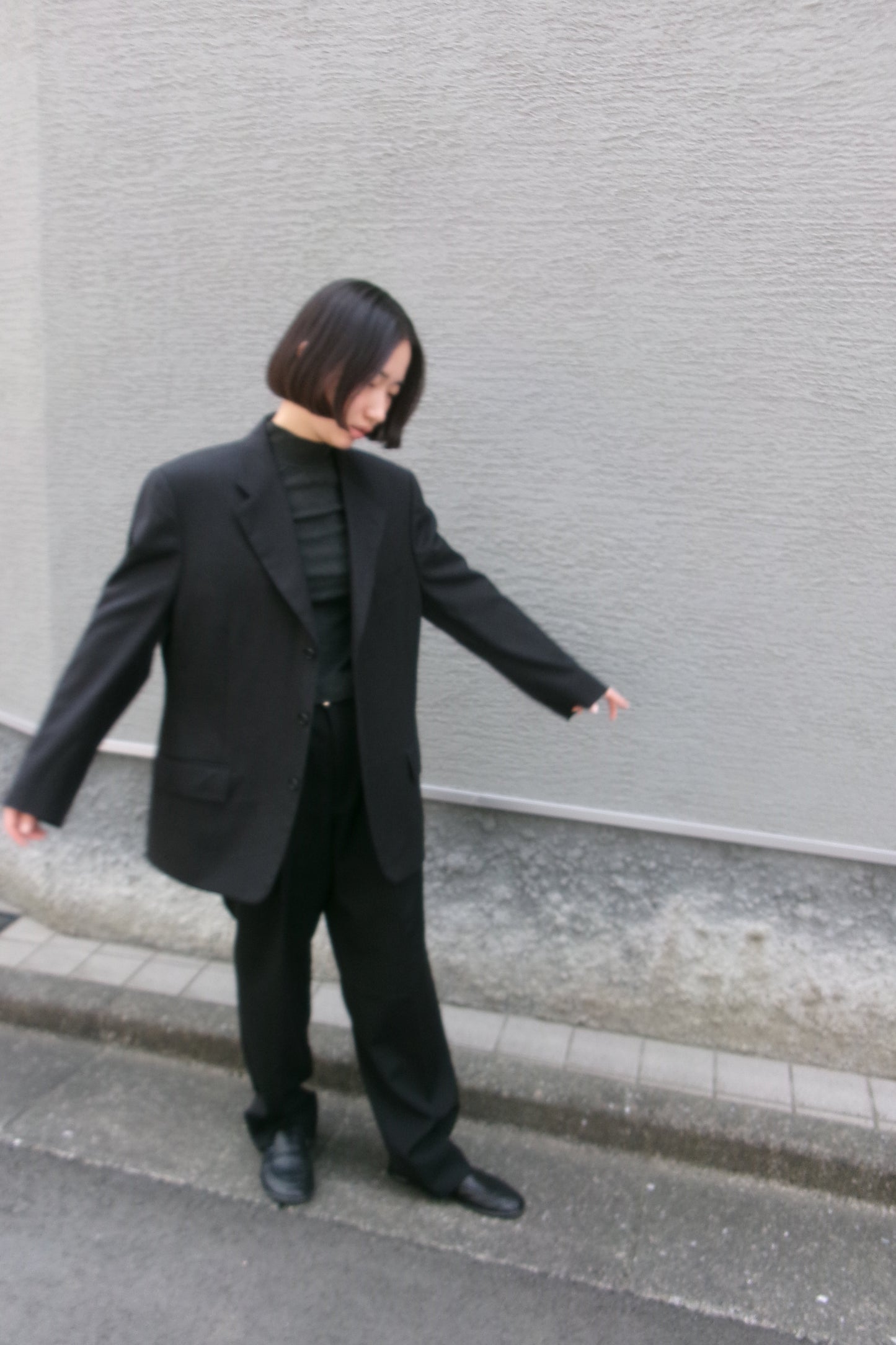 Hazel -90s TRUSSARDI shoulder pad oversized jacket