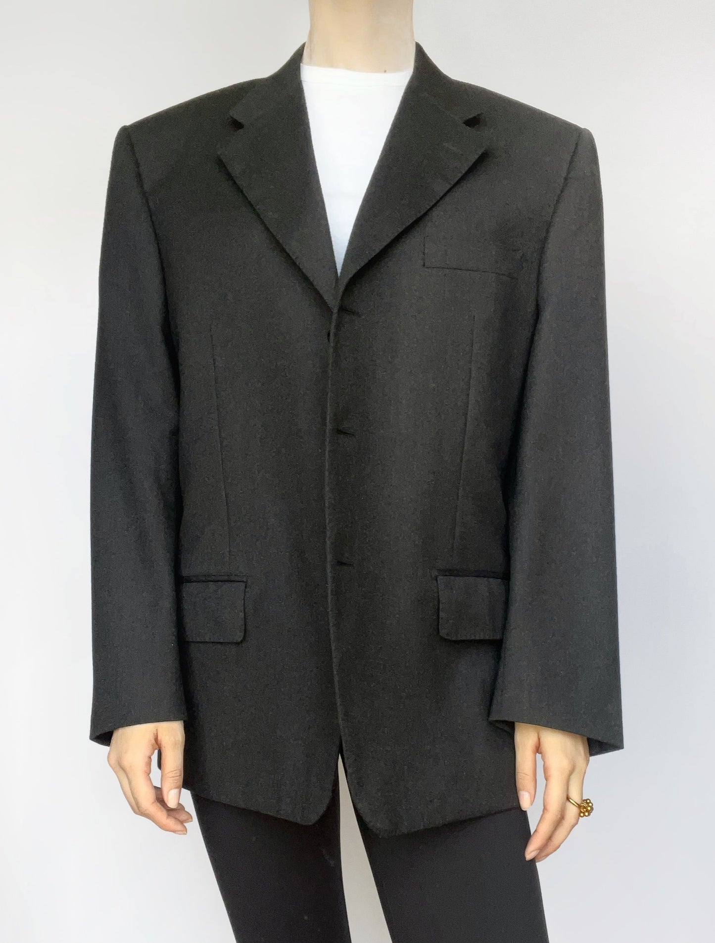 Hazel -90s TRUSSARDI shoulder pad oversized jacket