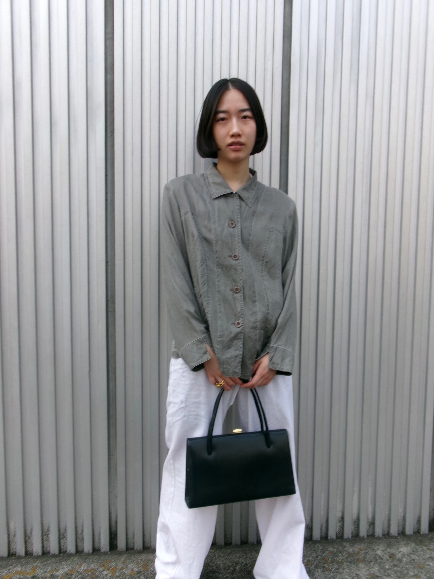 Sarah - 90s silk shirts with shoulder pad