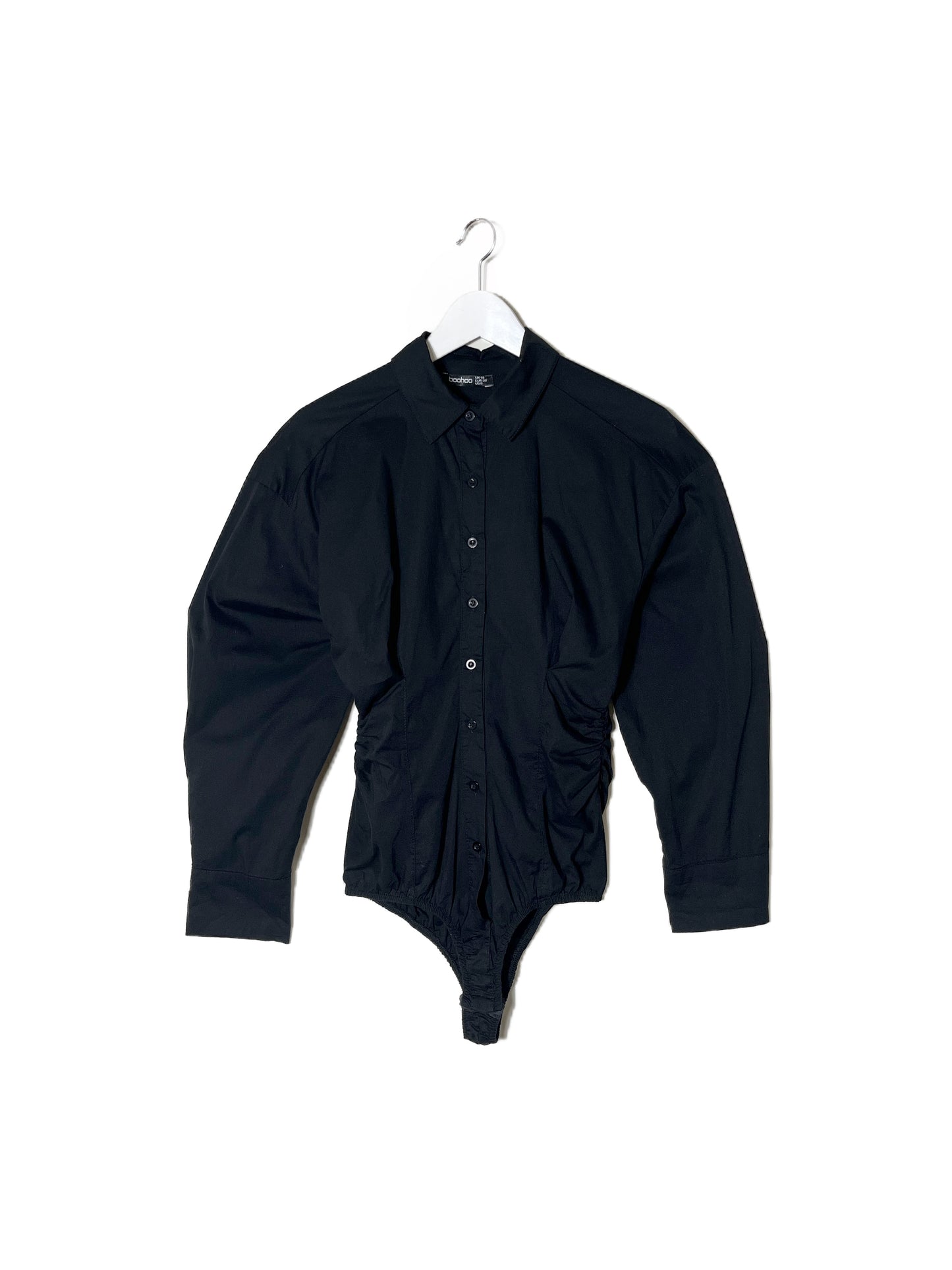 Zoey - black side gathered bodysuit