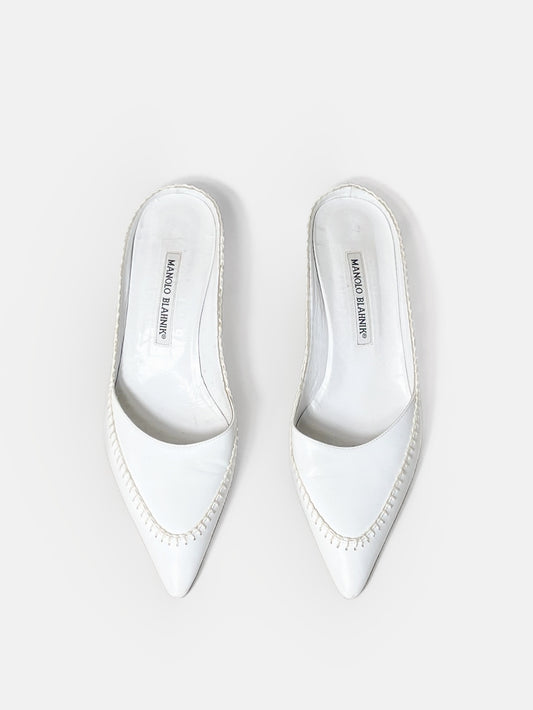 Elly - white kitten mule manolo blahnik