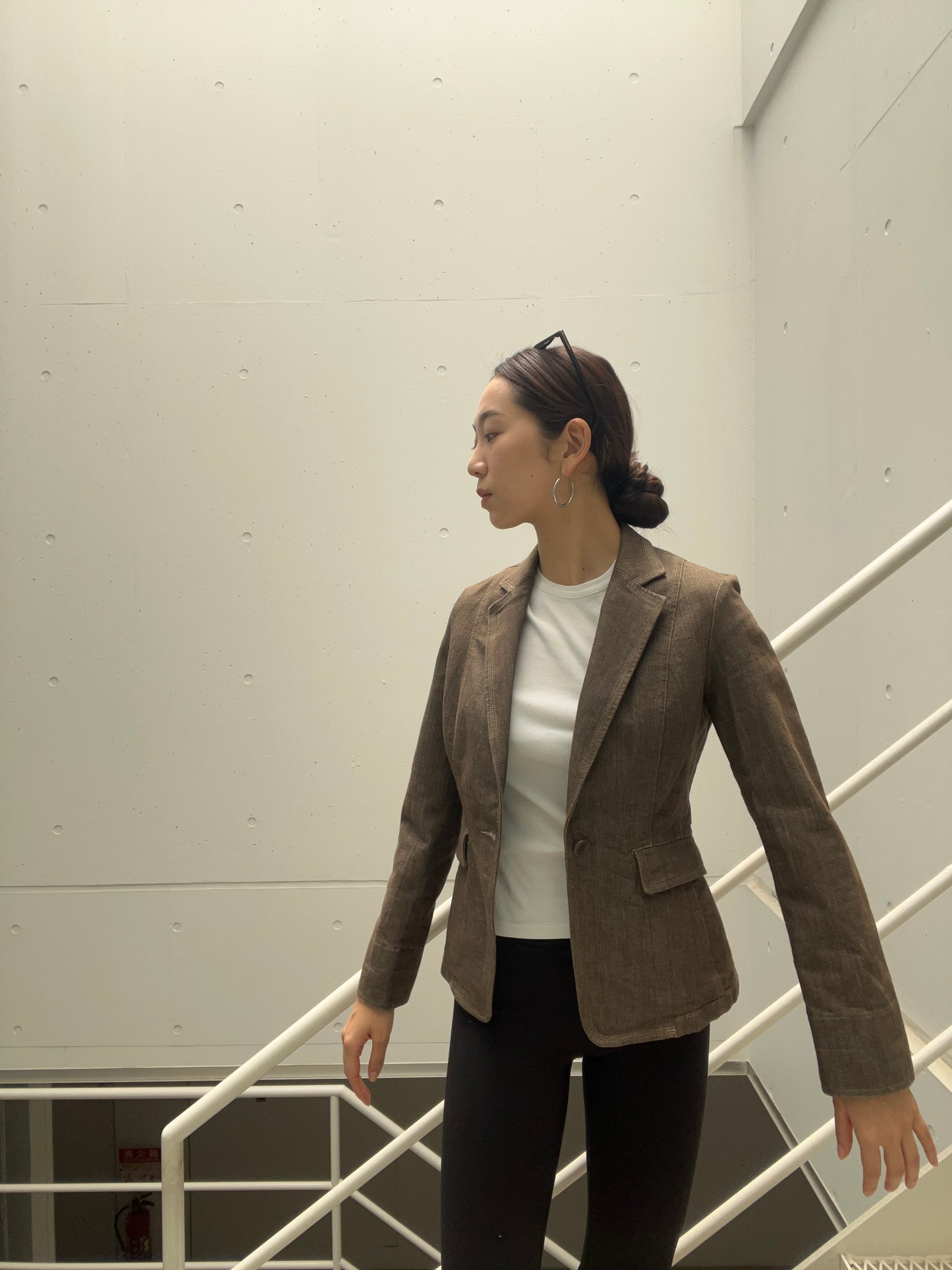 Hailey- 90s waist shaped brown denim jacket