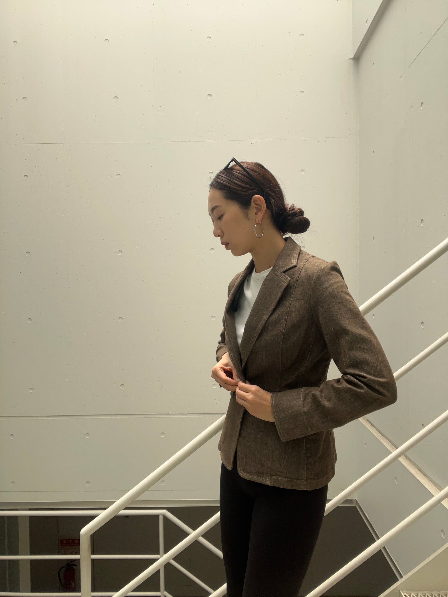 Hailey- 90s waist shaped brown denim jacket